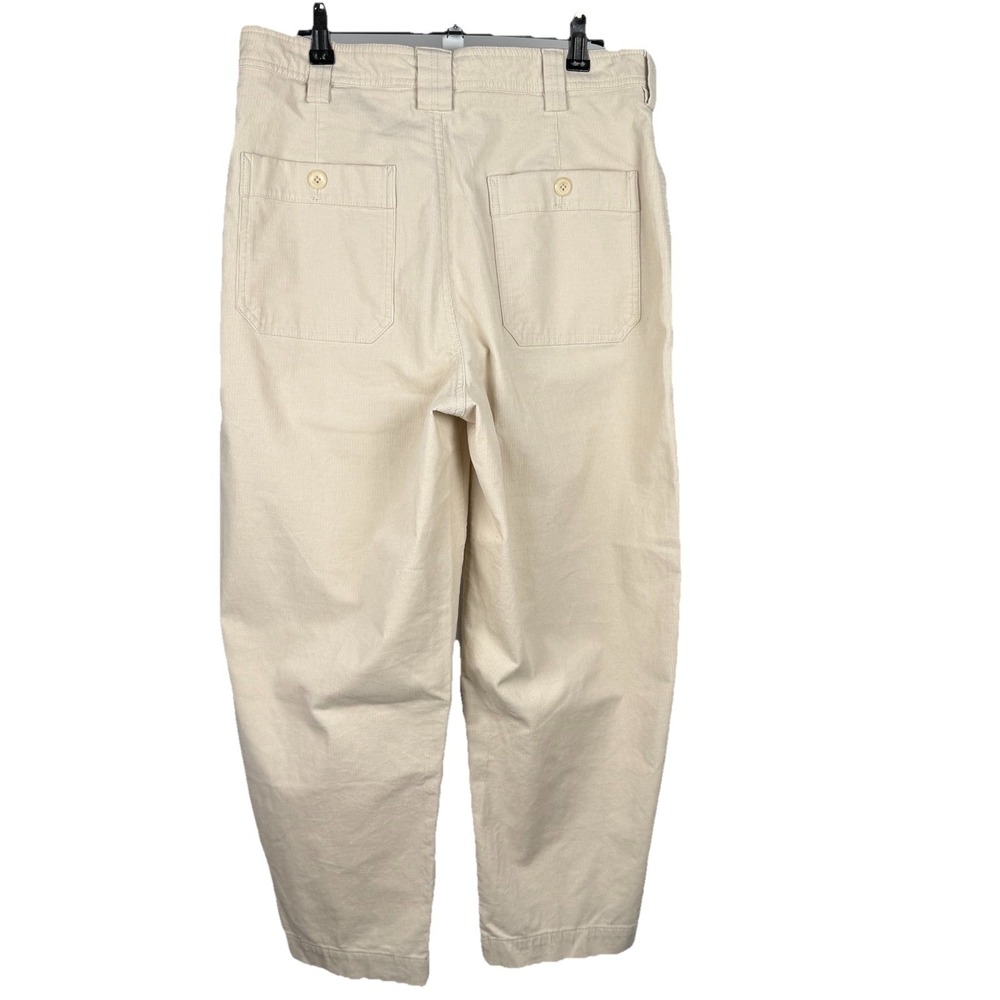 Banana Republic Womens The Corduroy Barrel Pant Size 10 Cargo Cream Ivory - Picture 3 of 10